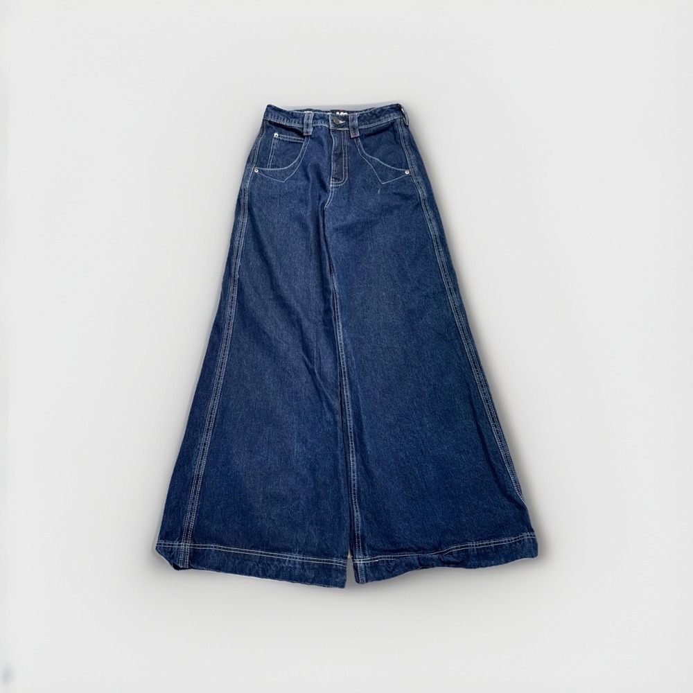 A.LAB Digital Turntable Jeans Womens 2 JNCO Baggy Skater Y2K Raver 32" Wide Leg